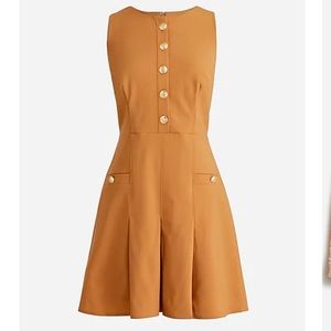J. Crew Mustard Gold-Button Sleeveless Dress